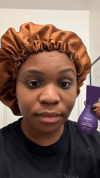 Allure editor in chief Jessica Cruel after applying the Wildfleur Pure Retinol 0.3 Bakuchiol Renewing Serum