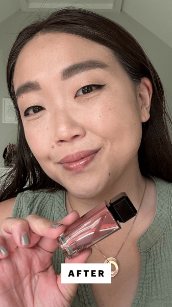 Lee after applying the Hera Sensual Nude Gloss