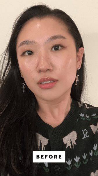 Han before applying Peripera's Ink Velvet Lip Tint in Heart Fuschia Pin